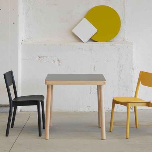 Contemporary table - Nico - Zilio A&C - ash / plywood / wooden base
