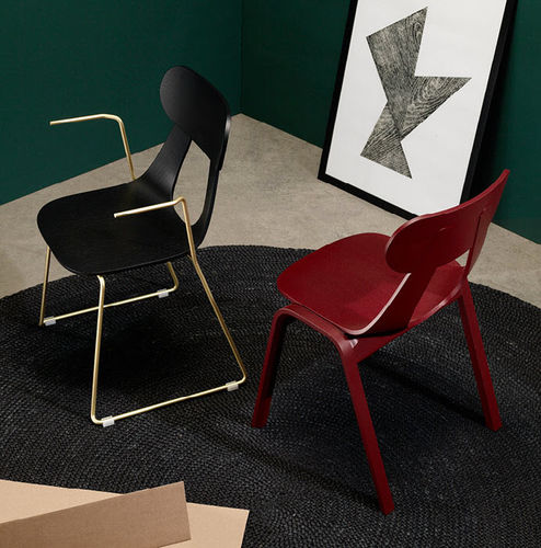 Contemporary chair - Rapa - Zilio A&C - indoor / ash / plywood