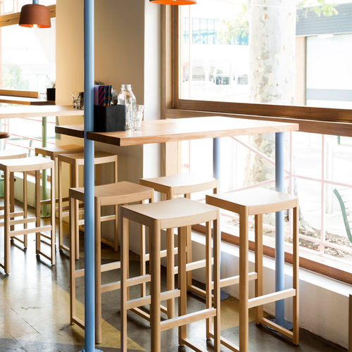 Contemporary bar stool - Seleri  - Zilio A&C - oak / beech / wooden base