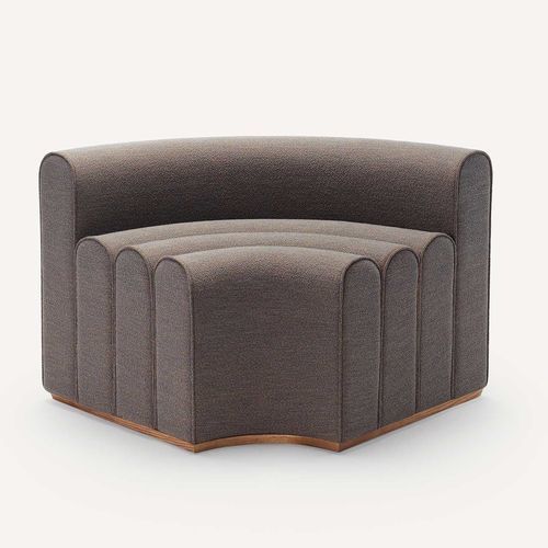 Contemporary upholstered bench - Arkad B - Zilio A&C - fabric / wooden base / with backrest
