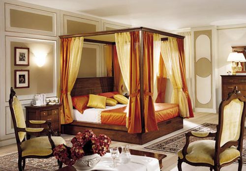 Canopy bed - ART. NR62 - Zilio Mobili - double / traditional / wooden