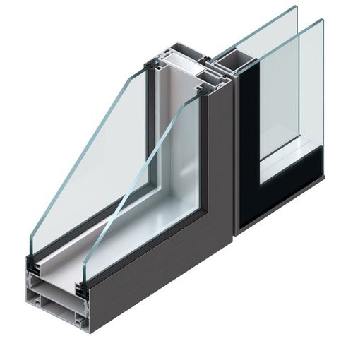 Removable partition - PF-100 S - FEAL Croatia Ltd. - with glass panel / aluminum / for offices