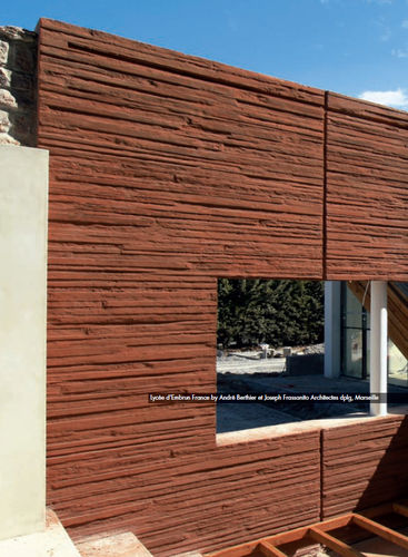 Facade form liner - SOMME - RECKLI GmbH - wood look / stamped concrete