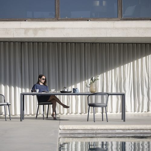 Contemporary table - Alca - Todus - HPL / ceramic / stainless steel base