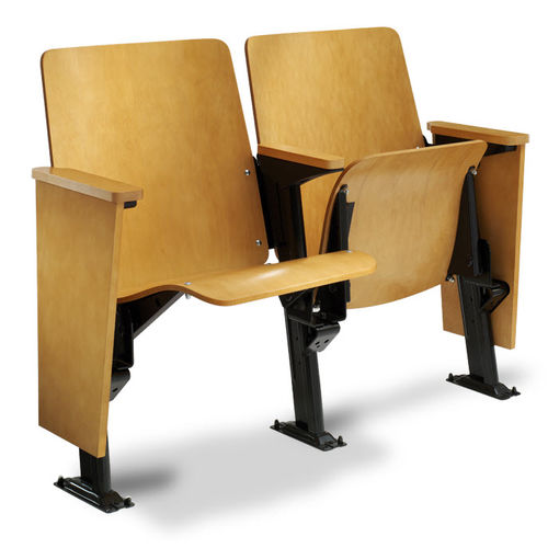 Hardwood auditorium seat - 1.14.86.4 CRUSADER - Irwin Seating - steel base / folding