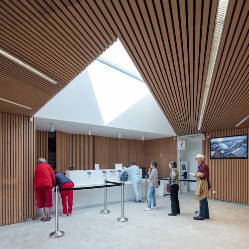 Acoustic wall panel - LINEA 4.2.1 - LAUDESCHER - fir / solid wood / oak