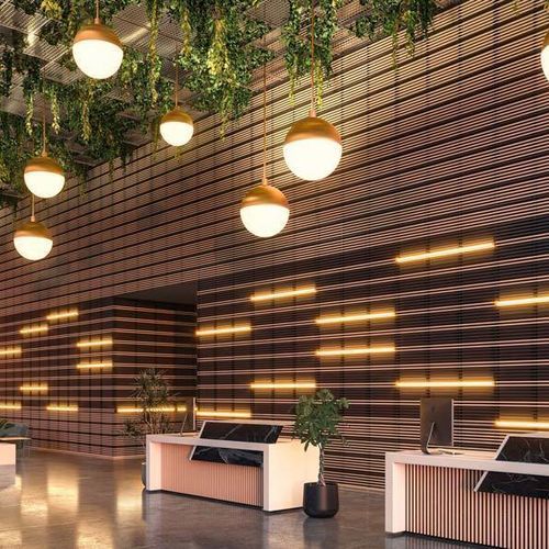 Acoustic wall panel - LINEA TOUCH - LAUDESCHER - Douglas fir / solid wood / oak