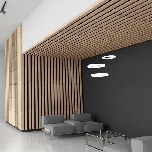 Wall-mounted acoustic panel - LINEA 9.2.6 - LAUDESCHER - Douglas fir / solid wood / oak