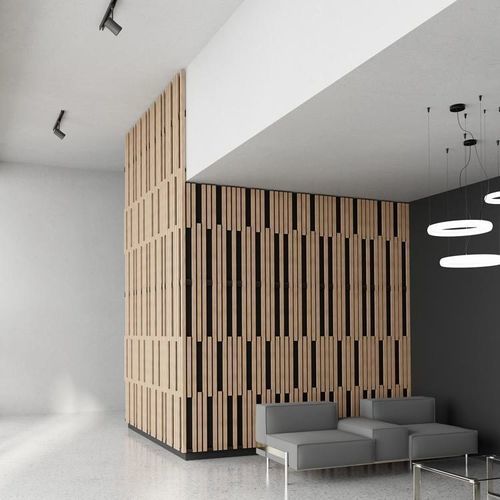 Acoustic wall panel - LINEA 4.2.1 LITE - LAUDESCHER - fir / solid wood / oak