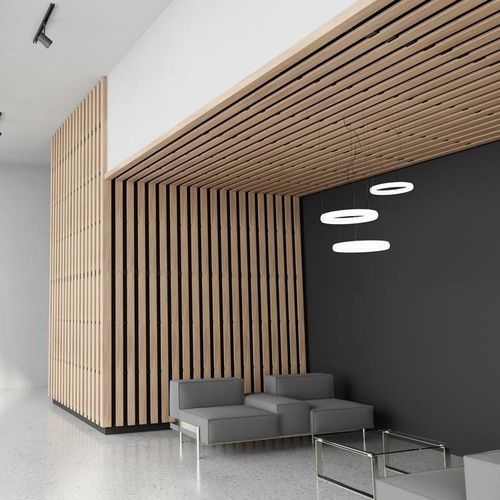 False ceiling acoustic panel - LINEA 9.2.6 - LAUDESCHER - fir / wood / solid wood