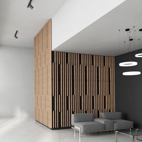 Acoustic wall panel - LINEA 2.6.6 LITE - LAUDESCHER - fir / solid wood / oak