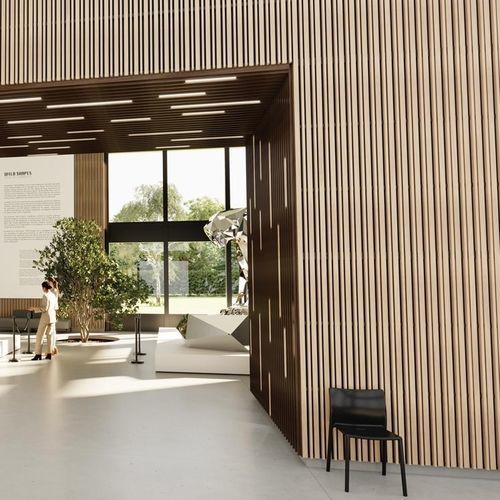 Acoustic wall panel - LINEA 42 AL - LAUDESCHER - solid wood / pine / rectangular