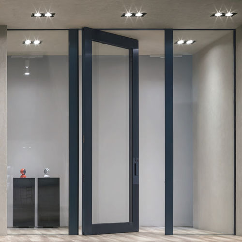 Entry door - NOVA - Oikos Venezia - security glass / aluminium / pivoting