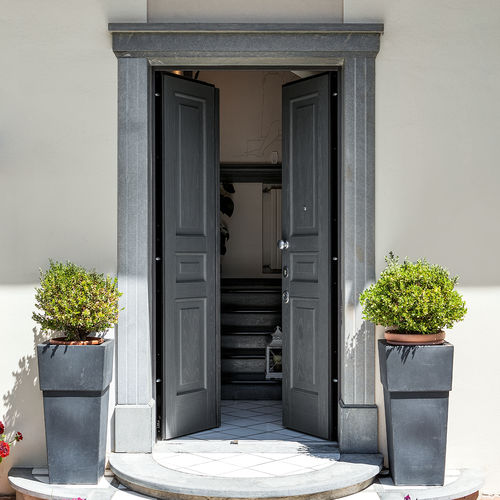 Entry door - EVOLUTION - Oikos Venezia - wooden / swing / classic