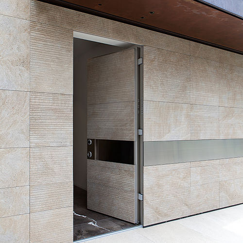 Entry door - TEKNO - Oikos Venezia - wooden / ceramic / swing