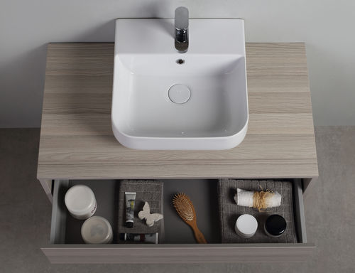 Wall-hung washbasin cabinet - 50.2 - MASTRO FIORE - wooden / original design / with drawers