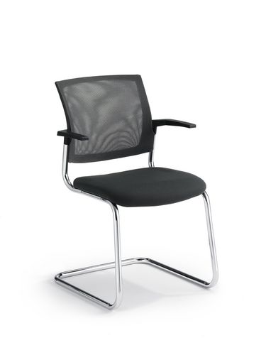 Contemporary visitor chair - VEO - Klöber - mesh / cantilever / commercial