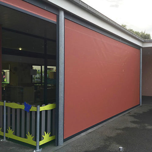 Roller blinds - ID1 series - Socotex - Abritez-vous chez nous - canvas / aluminum / outdoor