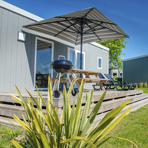Square parasol - MINISOCO® - Socotex - Abritez-vous chez nous - rectangular / mast-centered / Sunbrella®