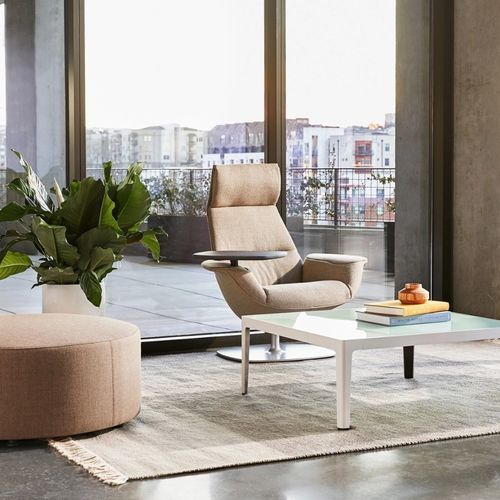 Modern office armchair MASSAUD Coalesse fabric leather