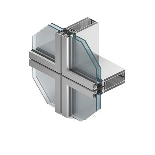 Panel curtain wall - MB-SE75 - Aluprof S.A - metal and glass