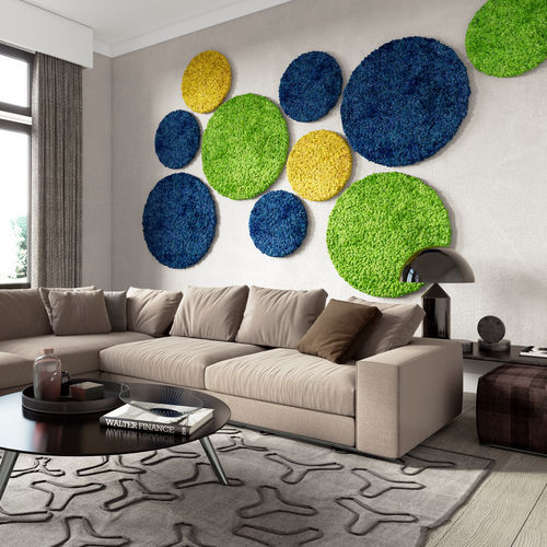 Flat preserved moss - CIRCLE - Ideatec Advanced Acoustic Solutions - green wall / for living frame / for false ceiling