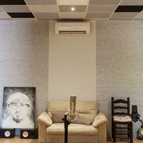 Wall-mounted acoustic panel - Ideatec Advanced Acoustic Solutions - polyester fiber / rectangular / smooth