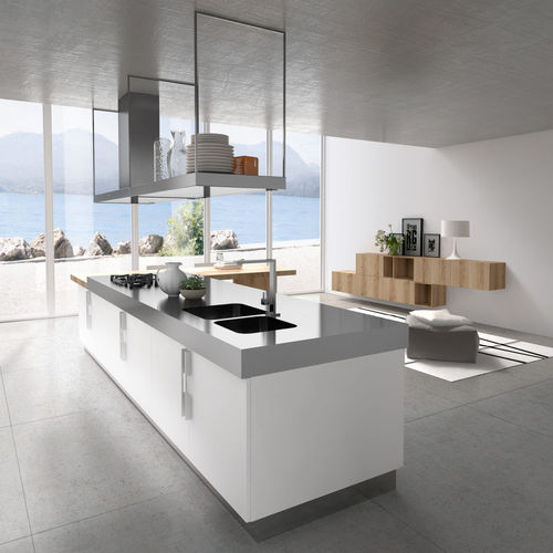 Contemporary kitchen - YPSILON : COMPOSITION 02 - ARMONY CUCINE - wooden / melamine / island