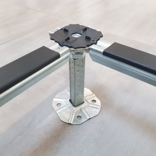 Galvanised steel raised floor pedestal - NEWFLOOR - acoustic / impact-resistant / indoor