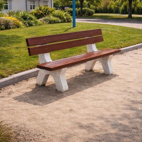 Traditional garden bench - BA83 - Francioli - glass fiber reinforced concrete / concrete / with backrest
