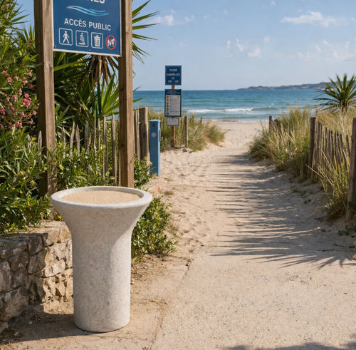Pedestal ashtray - AP81CEN - Francioli - concrete / high-performance concrete / for outdoor use