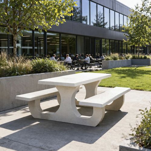 Traditional picnic table - TPKRGP18 - Francioli - concrete / concrete base / rectangular