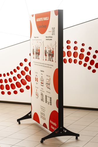 Free-standing acoustic panel - Saros Est OÜ - mobile / textile / steel