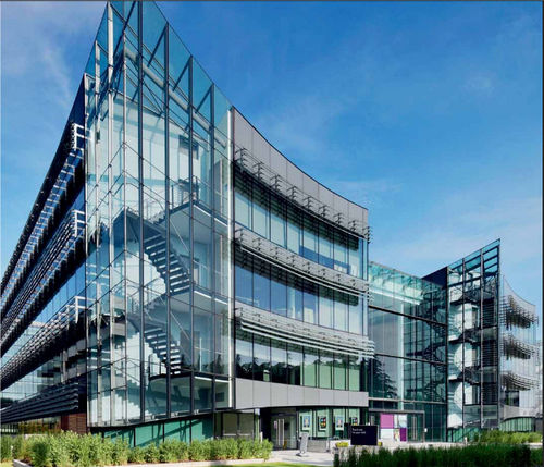 Panel curtain wall - ALLIED IRISH BANKS HEADQUARTERS - Josef Gartner - metal and glass