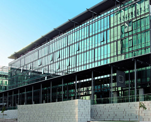 Transparent glass panel - DUBAI INTERNATINAL FINANCIAL CENTER - Josef Gartner - for facade / flat