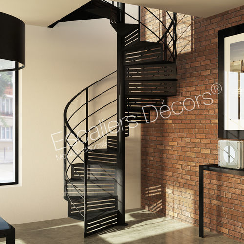 Spiral staircase - GRAPHIQUE DH116  - ESCALIERS DECORS - metal step / steel frame / home