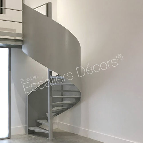 Spiral staircase - ZAHA DH110 SPIR'DÉCO®  - ESCALIERS DECORS - metal step / laquered steel frame / home