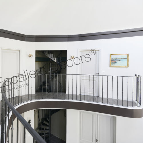 Wrought iron railing - Bistrot DH122 series - ESCALIERS DECORS - with bars / indoor / for stair