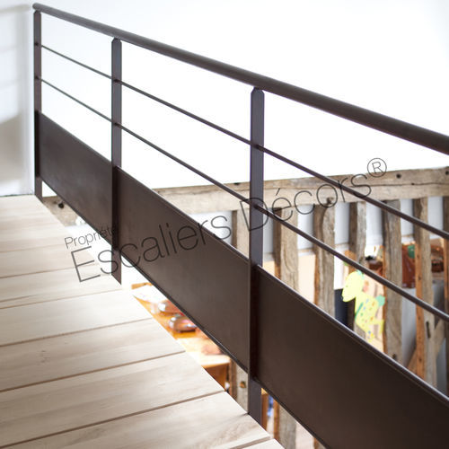 Steel railing - DH55 - ESCALIERS DECORS - with panels / with bars / indoor