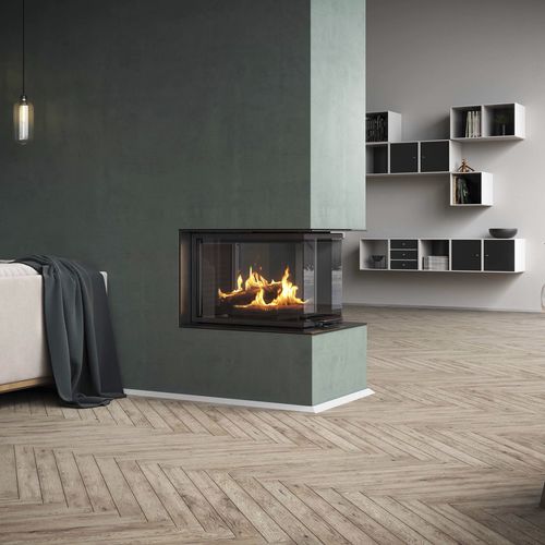 3-sided fireplace insert - VISIO 3:1 - Attika Feuer AG - wood-burning / steel / radiation
