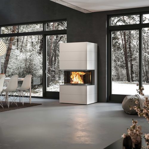 3-sided fireplace insert - VISIO 3 ELEMENT - Attika Feuer AG - wood-burning / steel / radiation