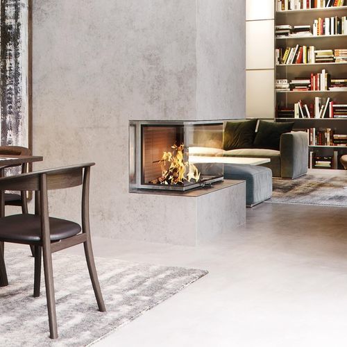 3-sided fireplace insert - VISIO 3 L - Attika Feuer AG - wood-burning / steel / Class A+