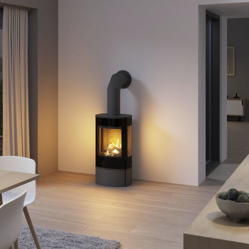 Gas heating stove - CARO 90 GAS - Attika Feuer AG - free-standing / 3-sided / contemporary