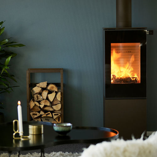 Wood heating stove - NEXO 120 - Attika Feuer AG - 5 kW...10 kW / floor-mounted / 3-sided