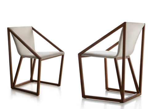 Contemporary chair - KITE - Fornasarig - fabric / wooden base / upholstered
