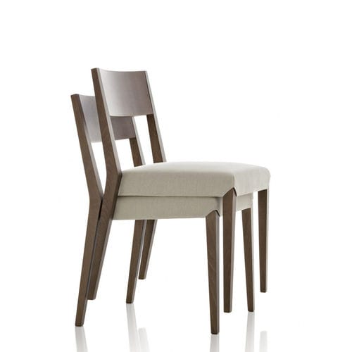 Contemporary chair - EOS - Fornasarig - fabric / wooden base / upholstered