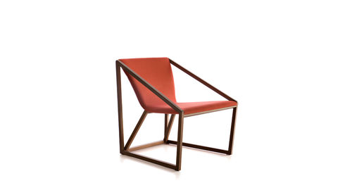 Contemporary armchair - KITE - Fornasarig - fabric / wooden / commercial