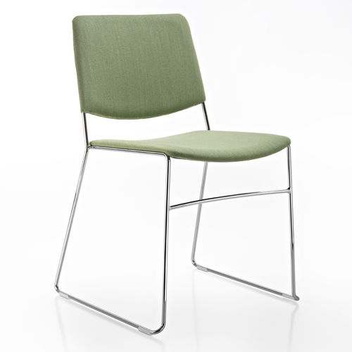 Contemporary chair - LINK F  - Fornasarig - indoor / fabric / metal base