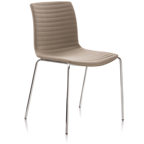 Fabric conference chair - DATA - Fornasarig - metal base / upholstered / sled base