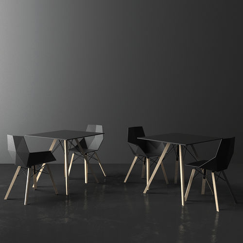 Contemporary table - FAZ - VONDOM - HPL / composite / wooden base